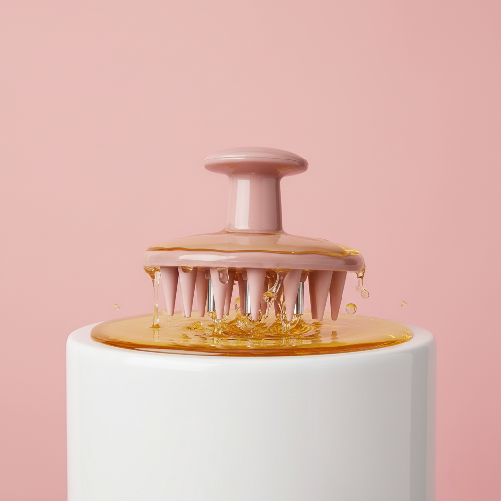 Brosse massage applicatrice d'huile