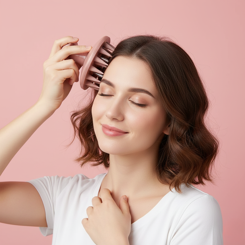 Brosse massage applicatrice d'huile